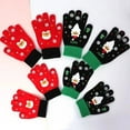 thumbnail image 5 of Ticikt Women Christmas Printed Knit Gloves, Touch‑Screen Compatible Warm Winter Knitted Gloves for Holiday Daily Wear, 5 of 5
