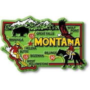 Montana Colorful State Magnet by Classic Magnets, 3.5" x 2.3", Collectible Souvenirs Made in the USA