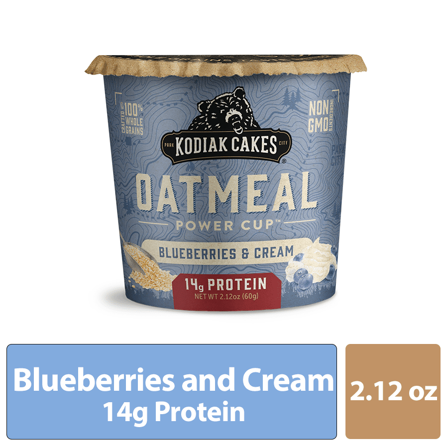 Kodiak Cakes Protein Packed Instant Oatmeal Cup, Blueberries & Cream, 1