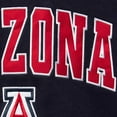 thumbnail image 4 of Men's Colosseum Navy Arizona Wildcats Arch & Logo Crew Neck Sweatshirt, 4 of 4