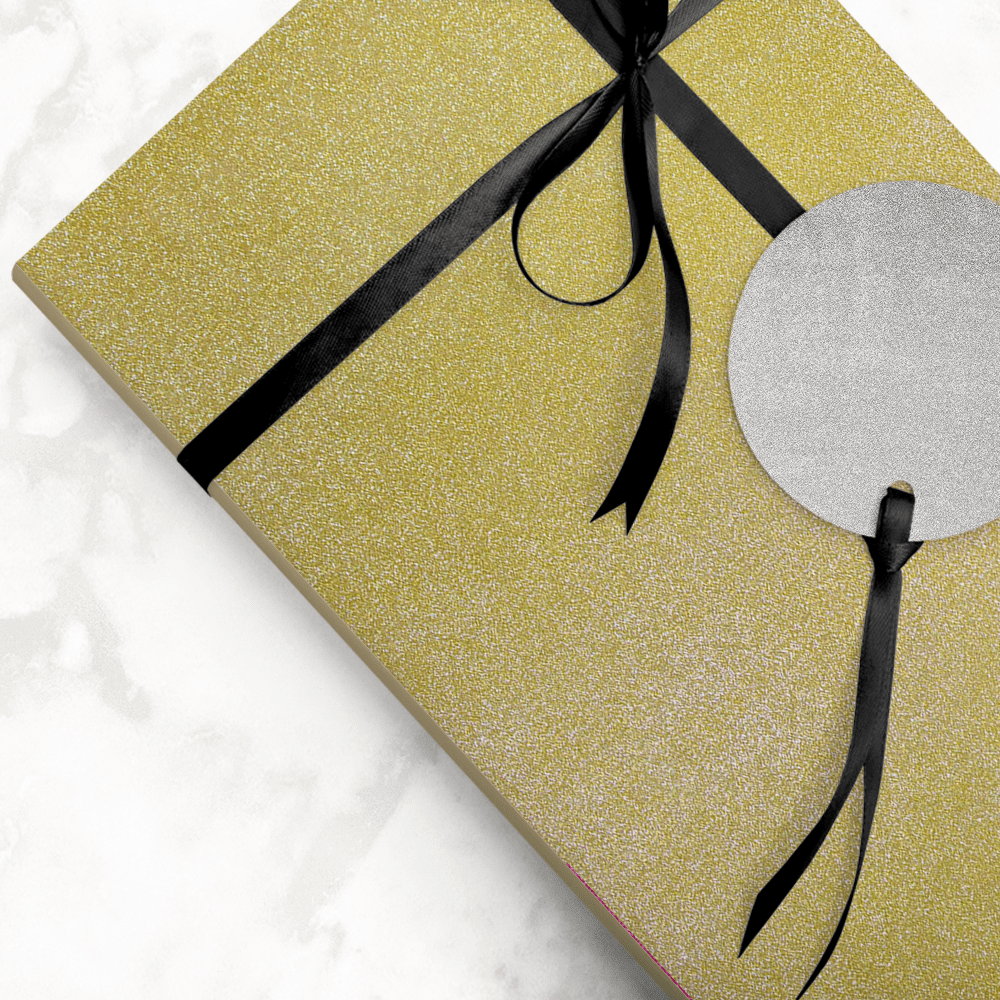 JAM Paper Holiday Gift Wrap, Glitter Wrapping Paper, 25 Sq ft, Gold, Sold Individually