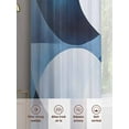 thumbnail image 6 of Abstract Circular Sheer Curtains 63 Inches Long 2 Panels White Blue Gradient Stitching Light Filtering Semi Sheer Window Curtains Drapes for Bedroom Living Room 52"x63", 6 of 7