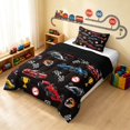 thumbnail image 2 of Erosebridal Race Car Twin Comforter Sets, Trophy Bedding Set, Dark Red, Black Reversible 2 Pieces 1 Comforter and 1 Pillowcase, 2 of 6