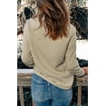 thumbnail image 3 of Redhotype Chic Beige Pullover: Contrast Placket, Long Sleeves, Casual Elegance, 3 of 8