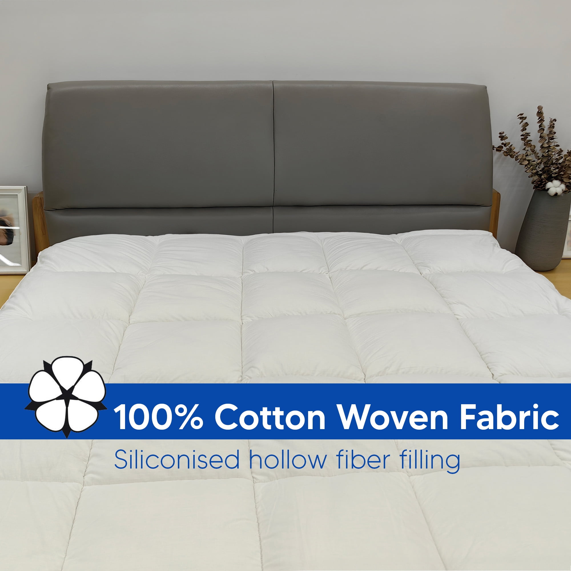 Continental Sleep, 3" Quilted Fitted Fluffy & Soft Mattress Pad, Breathable Mattres Topper, Cooling Protector Cover with 18” Deep Pocket, Twin, White