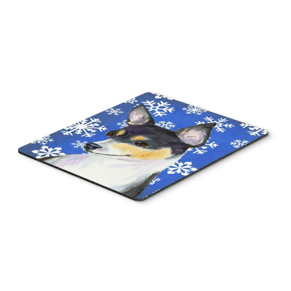 Carolines Treasures SS4656MP "Chihuahua Winter Snowflakes Holiday Mouse Pad Hot Pad or Trivet" Large multicolor
