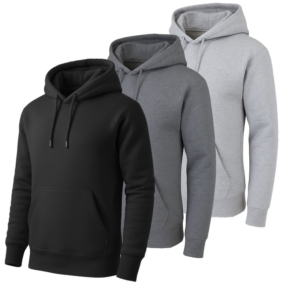Galaxy By Harvic Mens Heavyweight Fleece Lined Pullover Hoodie 3 Pack(M-2XL)