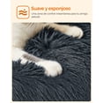 thumbnail image 5 of Cama de Perros, Cama para Mascotas, Diámetro de 60 cm, Cojín Central Extraíble y Lavable, Alfombra de Felpa, Gris Oscuro, 5 of 5