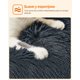 thumbnail image 5 of Cama de Perros, Cama para Mascotas, Diámetro de 60 cm, Cojín Central Extraíble y Lavable, Alfombra de Felpa, Gris Oscuro, 5 of 5