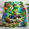 thumbnail image 3 of Dinosaur Blanket Throw for Boys,3D Jurassic Digital Print,Kids Dinosaur Throw Blanket,Fluffy Cozy flannel Blanket with Vibrant Colors Cute Design,Couch Sofa Blanket Throw, 3 of 9