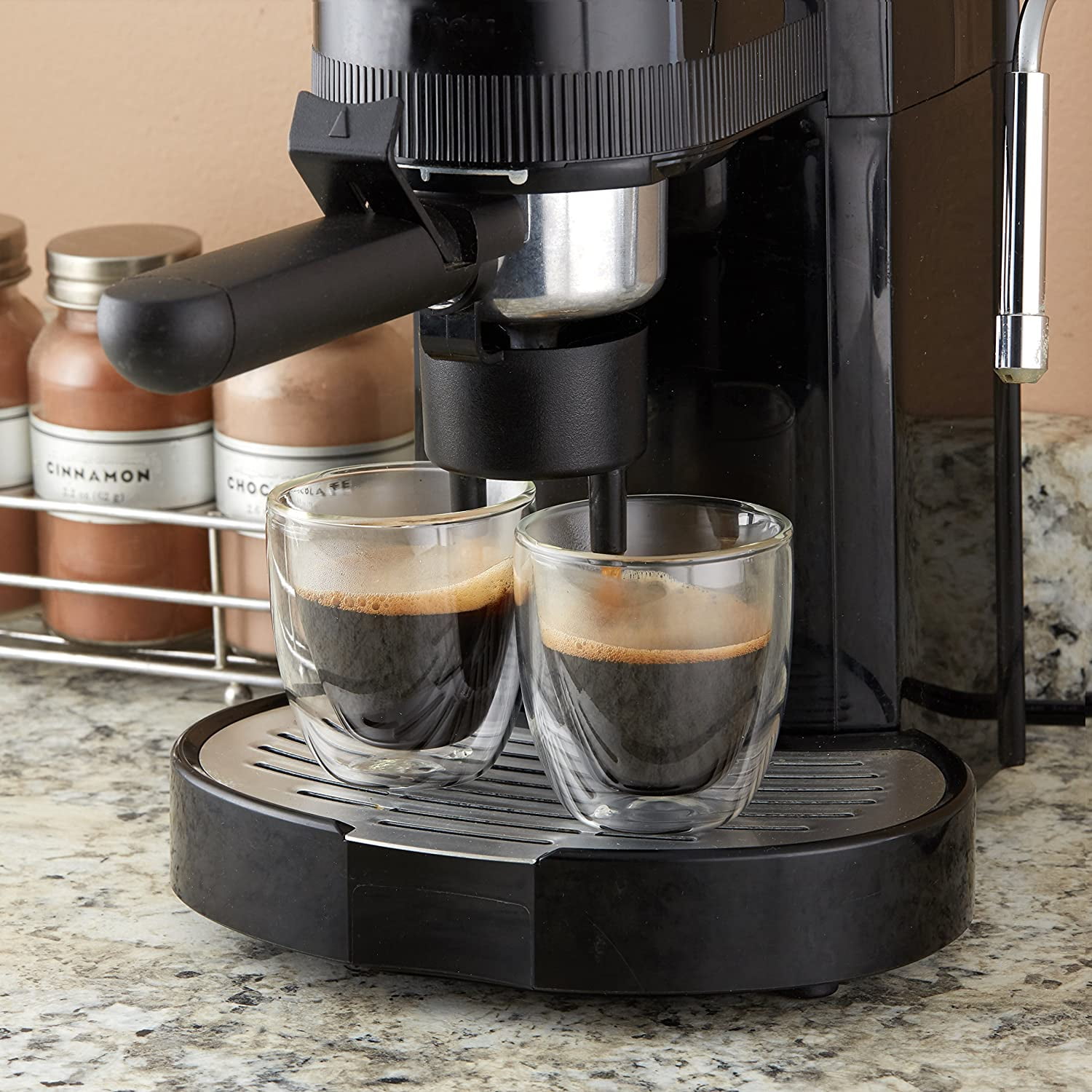 zenco living Espresso Cups (4 Ounce) with Large Handle, Set of 6 - Glass  Coffee Cups for Nespresso Lungo, Double Espresso, Cortado