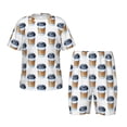 thumbnail image 1 of Lsque Coffee To Go Pattern Pattern Girls' Sleeve Top and Shorts Snug Fit Cotton 2 Piece Lightweight Pajama Sets-3X-Large, 1 of 6