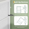 thumbnail image 3 of Modern White LED TV Stand Dresser with 8 Fabric Drawers - Steel Frame & Particle Board - Fits 65-75 Inch TVs - Multi-Functional Storage Cabinet for Bedroom & Living Room - Charging Station & USB, 3 of 8