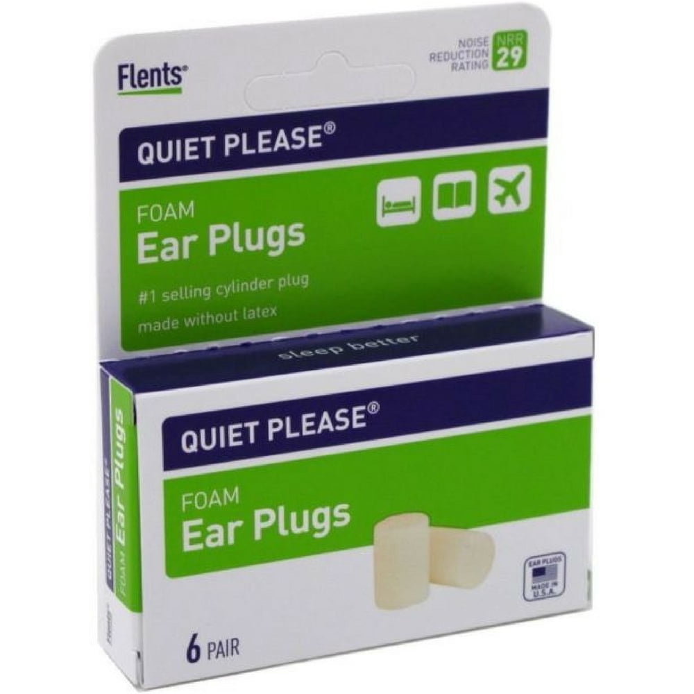 Flents Ear Plugs, 6 Pair, for Sleeping, Snoring, Loud Noise, Traveling, Concerts, Construction