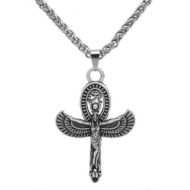 Vintage Ancient Egyptian Wing Goddess Necklace Jewelry Horus Ankh Pendant Suitable for Men s Amulet Accessories