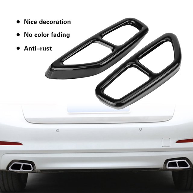 Ajuste de tubo de escape-2 piezas de acero inoxidable para coche, ajuste de cubierta de tubo de escape negro para 5 Series G30 2017-2018