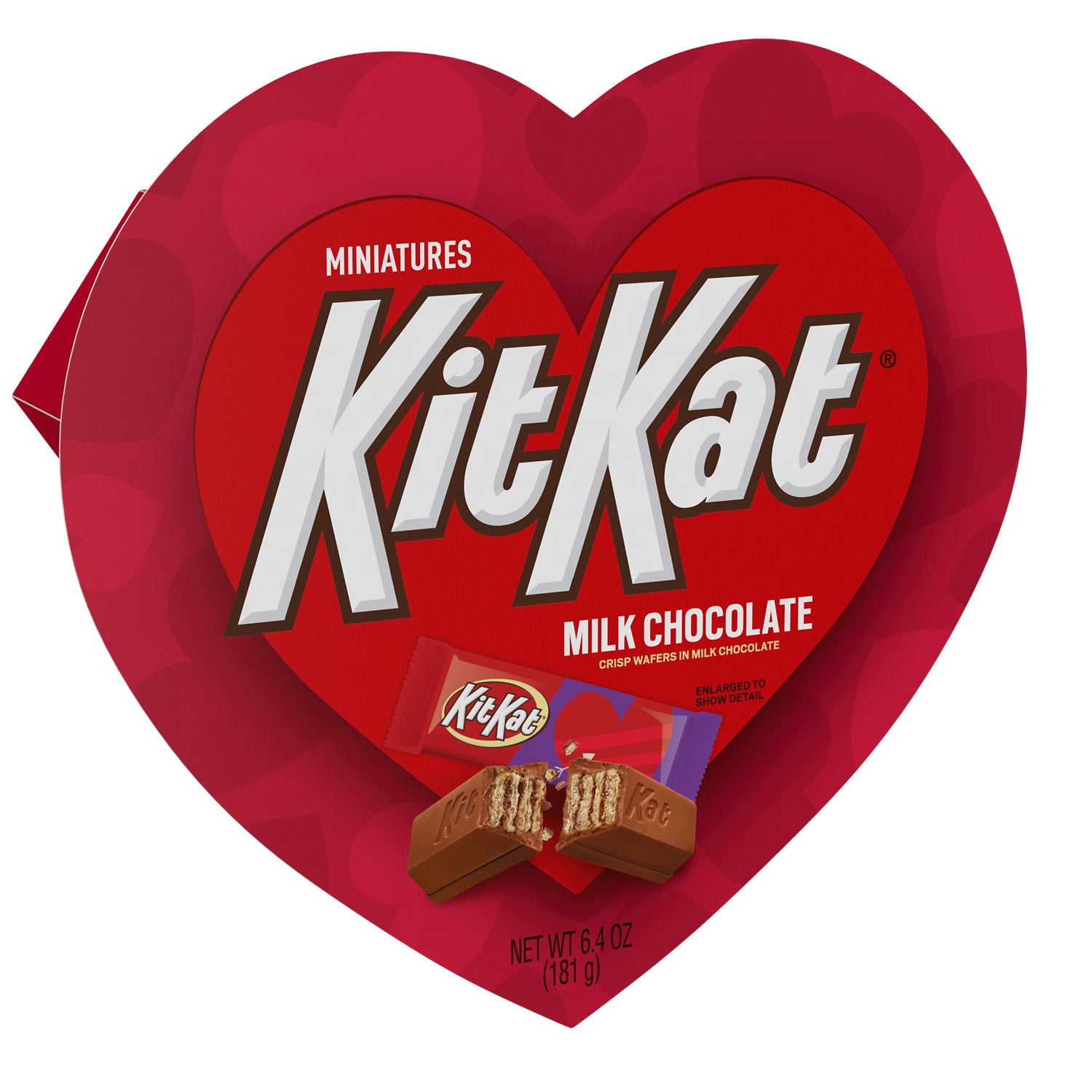 KITKAT KIT KAT®, Miniatures Milk Chocolate Wafer Candy Bars, Valentine's Day, 6.4 oz, Heart Gift Box