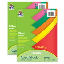 Pacon Bright Card Stock, 5 Assorted Colors, 8-1/2" x 11", 100 Sheets Per Pack, 2 Packs