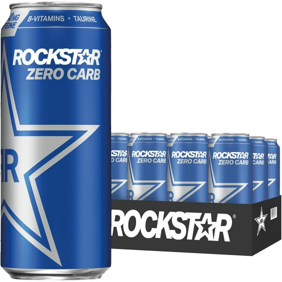 (12 Cans) Rockstar Zero Carb Energy Drink, 16 fl oz