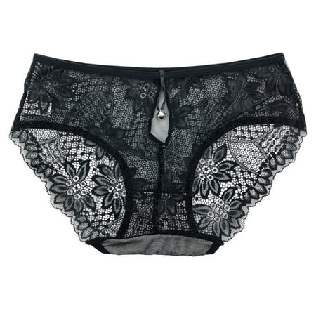 

Cathalem Underwear for Women Womens Lace Breathable Lace Hollow Out And Raise The Pure Womens Briefs Underwear Underpants Black One Size