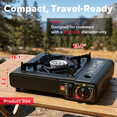 thumbnail image 2 of GASPRO Dual Fuel Camping Stove, Portable Gas Stove with Adapter Hose and Carrying Case, 7800 BTU Outdoor Camp Stove for Camping, Hiking, Picnic Cooking, 7800 BTUs Output, 2 of 8