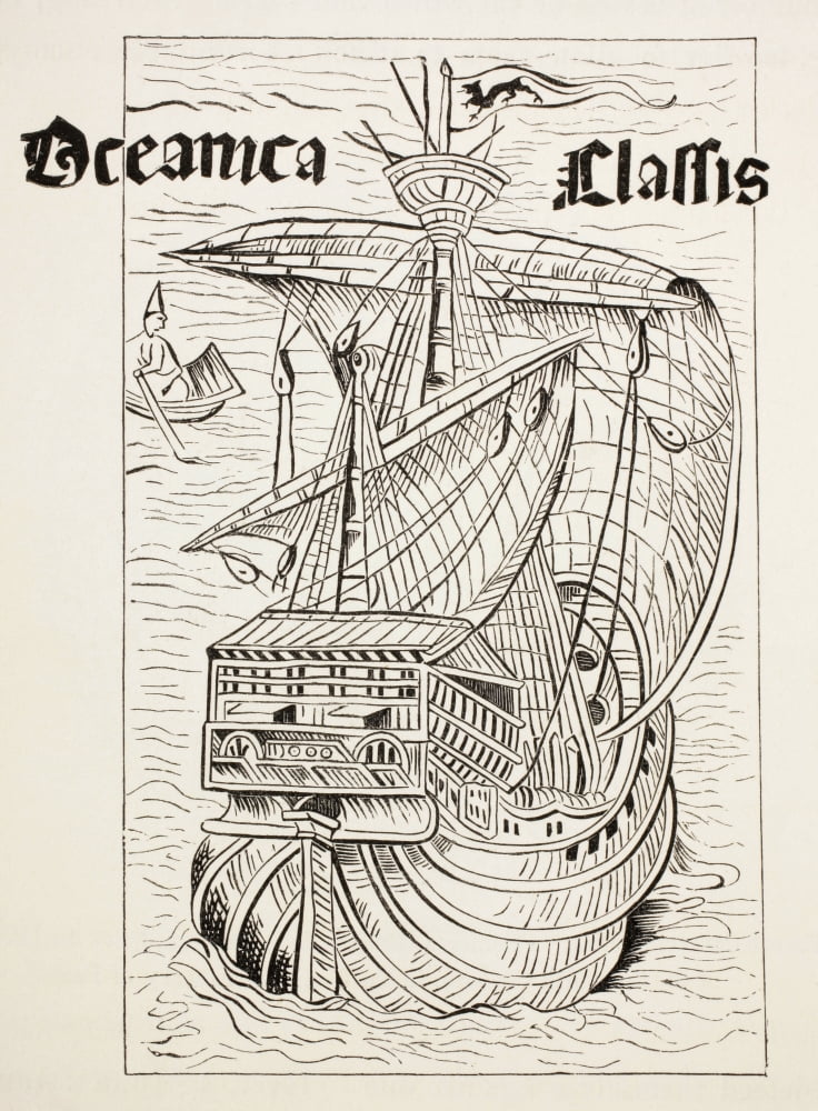 Spanish Caravel Of The 15Th Or 16Th Century Of A Type Possibly Used By Columbus On One Of His Voyages To The Americas The Drawing Is Attributed To Columbus From Military And Religious Life In The Midd