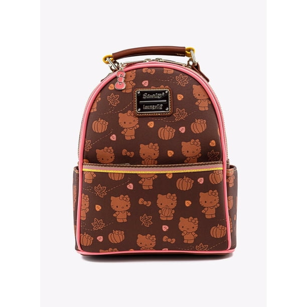 LF HELLO KITTY PUMPKIN SPICE AOP MINI CONVERTIBLE BACKPACK