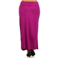 thumbnail image 3 of Women's Casual Foldable Waist Comfy Loose Fit Solid Maxi Skirt, 3 of 4