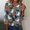 Multicolor, variant on Halloween Tops for Women Cute Ghost Pumpkin Printed V Neck Quarter Button Long Sleeve Fashion Festival Party Top Multicolor S