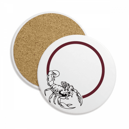 

Scorpion Natural Insect Line Coaster Cup Mug Tabletop Protection Absorbent Stone