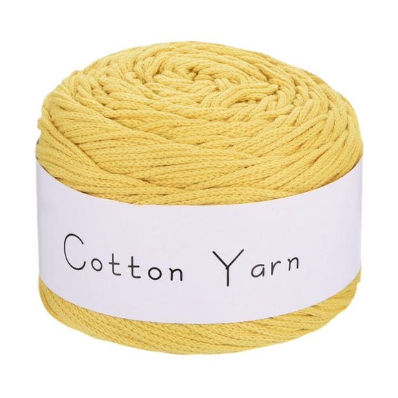 Uxcell 1 Skein Cotton Yarn, 100% Cotton Chunky Yarn for Hand Knitting, Blanket Yarn for Crocheting Each of 100g/3.53oz(Per Skein 150m/164 Yard)/Orange Yellow