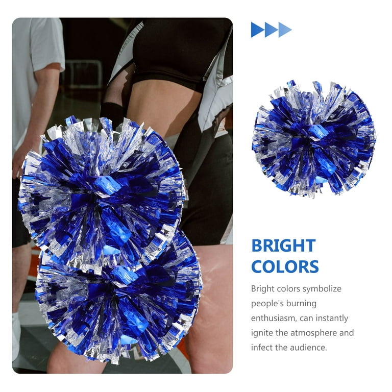 Blue Tinsel Cheerleader Pom Poms Blue Tinsel Cheerleader Pom Poms