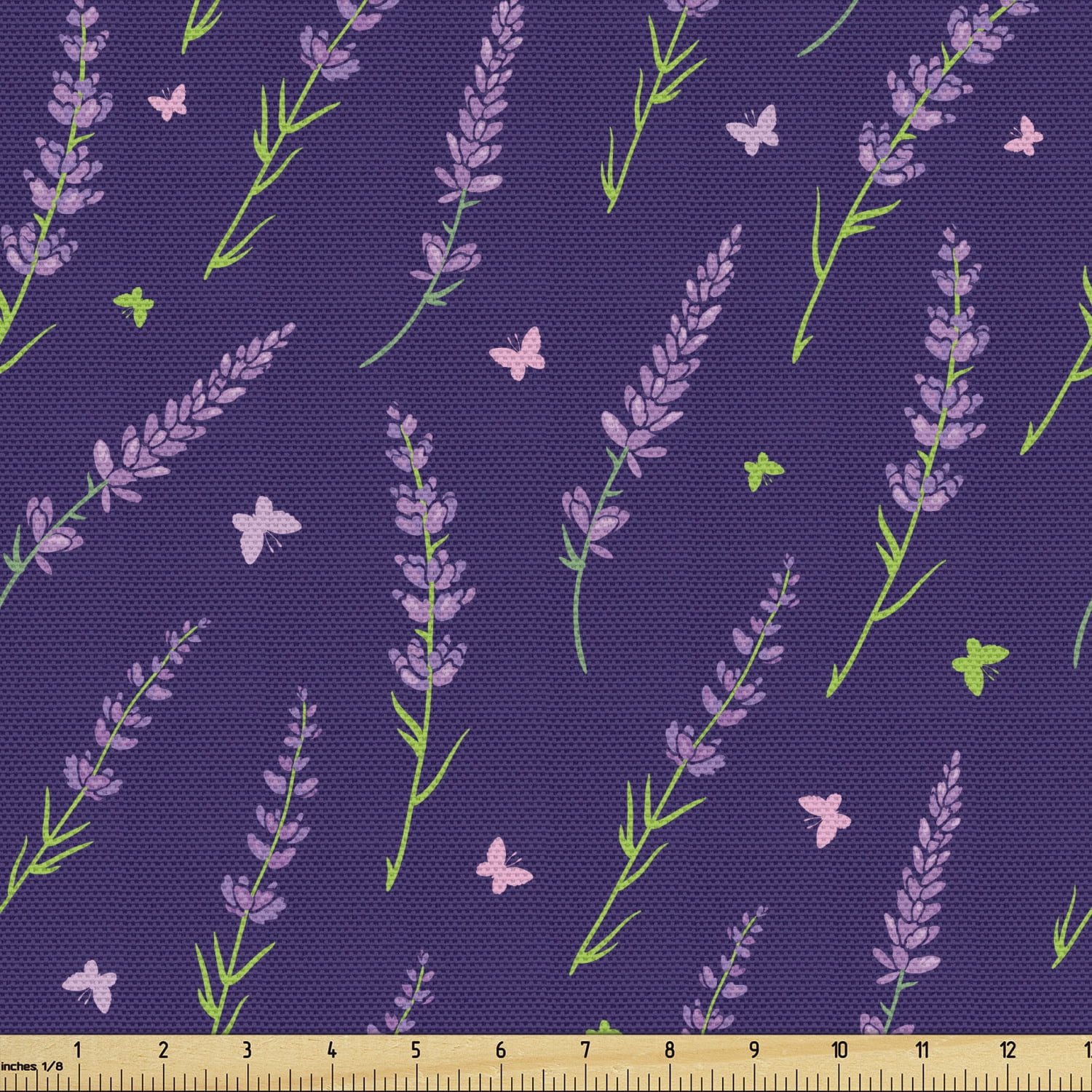 Dark Purple Fabric by the Yard Lavender and Butterflies Patterns