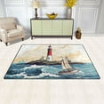 thumbnail image 3 of Lighthouse Ship Waves Island Area Rug Washable Floor Carpet Mat 60 x 39 inch for Bedroom Living Room Kids Room Home Decor, 3 of 7