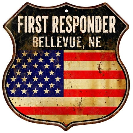 bellevue ne first responder usa 12x12 metal sign fire walmart bellevue ne
