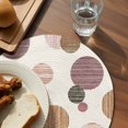 thumbnail image 3 of Abstract Geometric Round 15 Inch Placemats Set of 6, Farmhouse Vintage Polka Dot Red Brown HeatResistant Non Slip Place Mats for Dining Table, Wipeable Braided Kitchen Table Mats for Housewarming, 3 of 9