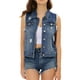 thumbnail image 1 of Chaleco Vaquero Allegra K Reversible de Mujer Azul XL, 1 of 6