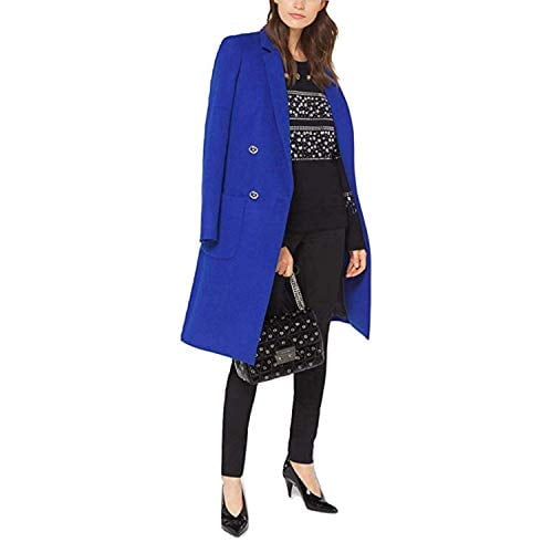 Michael Michael Kors Wool-Blend Officer?s Coat, Royal Blue - Walmart.com