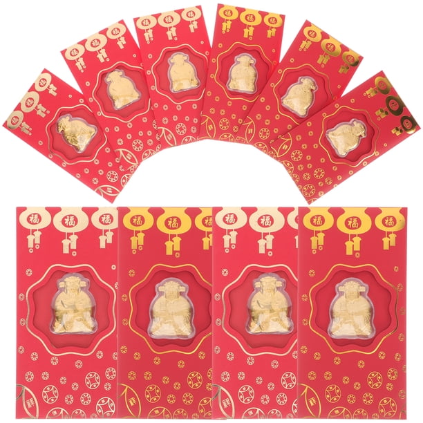 KAKOWELY 10 sobres rojos de estilo chino del dios de la riqueza, sobres rojos para dinero.