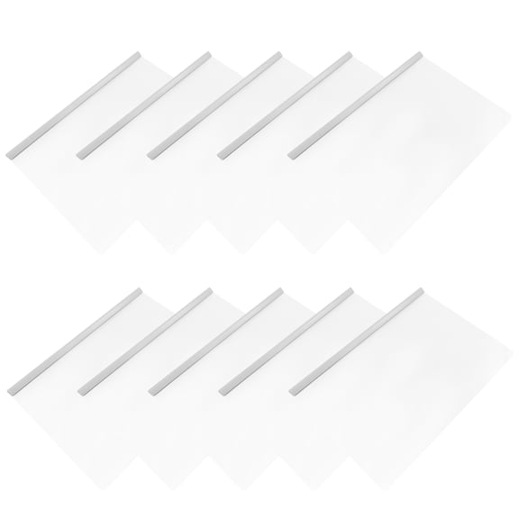 Topbathy 10Pcs A4 Transparent File Storage Clamps with White Plastic Case for Office and Home Organization