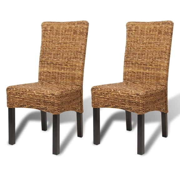 vidaXL Dining Chairs Accent Side Chair for Kitchen Abaca and Solid Wood Mango