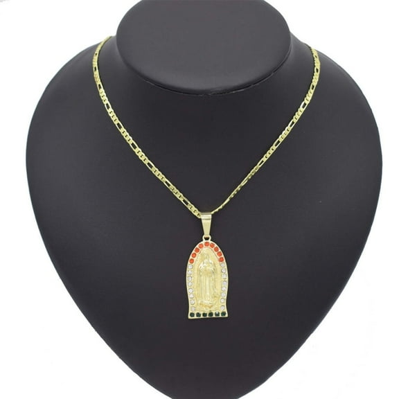 JoeytheJewelryNY 18k Layered Real Gold Filled virgin Mary pendant charm with 24" necklace chain #32
