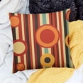 thumbnail image 2 of BANET  Throw Pillow Cushion Cover, Colorful Abstract Funky Pattern Circles and Dots on Striped Background Geometric Art, Decorative Square Accent Pillow Case 20x20in, 2 of 5