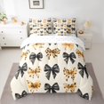 thumbnail image 2 of Homewish Lovely Bow Knot 7-Piece Twin Bedding Sets,Cheetah Pattern Bowtie Bedding Comforter Set,Black Brown Sheet Sets For Girl Kids,Microfiber Bedroom Decor Reversible, 2 of 8
