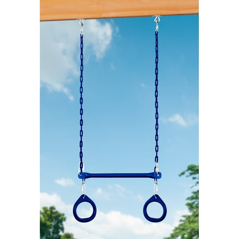 Trailside Cedar Swingset with Belt Swings and Trapeze Bar, All