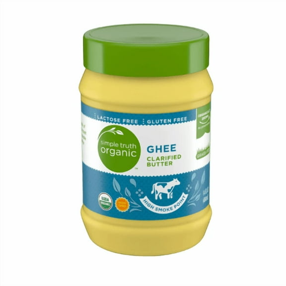 Simple Truth Organic Ghee Clarified Butter USDA Organic Lactose Free Gluten Free 14.8 fl oz, 2 Pack