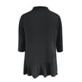 thumbnail image 5 of Ediodpoh Ladies Fashion Casual Solid Color Three Quarter Sleeve Cardigan Short Coat with Scallop Hem Womens Cardigan Black M, 5 of 5