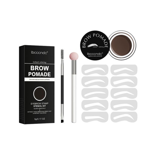 Conjunto de modelado de cejas Mujeres Hombres, Niñas Mejoradores de cejas maquillaje Impermeable a prueba de sudor, Conjunto de plantillas de Marrón medio Sunnimix Modelado de cejas