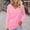 Pink, variant on FamilyThread Womens T Shirts V Neck Long Sleeve Casual Tops Soft Solid Basic Tee Trendy Soft Comfy Tshirts Clothes