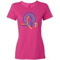 thumbnail image 3 of Inktastic 3-21 World Down Syndrome Day Blue and Yellow Rainbow Ribbon Women's T-Shirt, 3 of 5